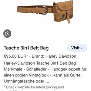 Harley Davidson tan leather belt bag